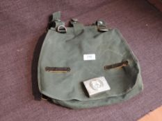 A East German post war (N.V.A.) Bread Bag similar to Wehrmacht along with a East German (N.V.A) Belt