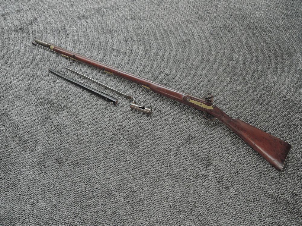 An India Pattern Brown Bess pattern 1797 .75 calibre, barrel length 39', stamped on lock plate