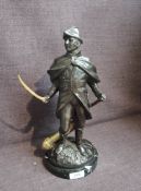 A Duke of Wellington Bronze after Alfred Boucher, bearing signature to base, Wellington Standing