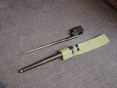 A British Bayonet for the No4 Rifle, no4 MKII 1940 with Scabbard and Frog