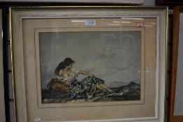 William Russell Flint, (1880-1969), after, a print lady reclining, 25 x 36cm, mounted framed and