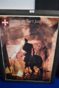 A framed poster advertising 'Festes de Sant Joan 2006'.