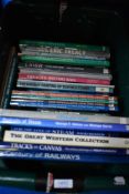 A box of books, of railways interest, including LSWR and South West.