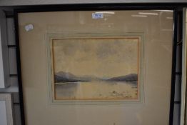 Edward J Barrett, (20th century), a watercolour, Lakes landscape, indistinctly attributed verso, and