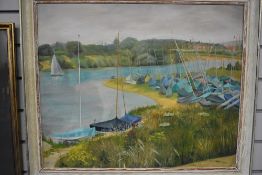 D A (20th Century) an oil painting sailing pond initialled 49 x 60cm framed 59 x 70cm.