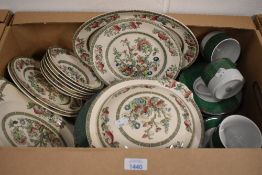 An Indian Tree part dinner service (14 pieces approx) and another dinner service with four