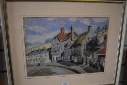 After G S Cumming (20th century) a print, entitled 'Fore St Beer Devon', attributed verso, 26 x