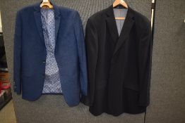 Two modern mens suit jackets including a Sayers and Hendricks tailored fit as new, with a similar