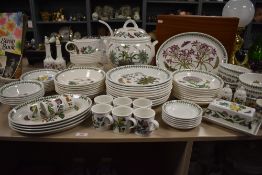 A good collection modern Portmeirion Botanical Garden pattern tea and dinner wares including a large