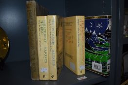 A Harper Collins 1995 Edition of J.R.R Tolkien The Hobbit with Lord of The Rings 1987 editions.