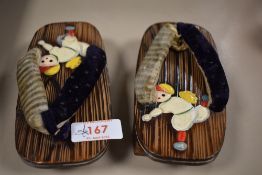 A pair of vintage children's traditional Japanese Geta sandals.