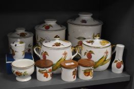 A selection of Royal Worcester Evesham pattern kitchen storage jars.