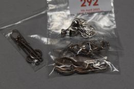 Five pairs of Celtic Scottish styled earrings.
