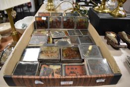 A selection of Victorian magic lantern slides of story book and cartoon interest.
