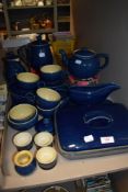 A selection of modern Denby dinner and tea wares including teapot and tureen.