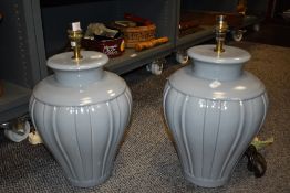 A pair of modern large ceramic lamp bases.