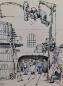 After John Ireland (b.1957) colour print, from The Gentle Art of Making Guinness series 'July: