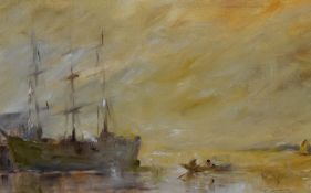 Ian Dunn (local contemporary) oil on board, river scene, signed lower right indistinctly entitled '