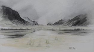 Jean Davey (20th/21st century) pencil and watercolour wash 'Glencoe 93' signed and entitled lower