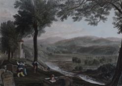 After J. M. W. Turner, R.A.DEL (1775-1851) hand-coloured engraving, entitled 'Kirby Lonsdale
