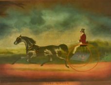 After William .J. Shayer (British 1787-1879) 'Lord William' coloured trotting/carriage engraving,