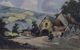 Robert E Waller (British 20th century) a pair of watercolours, rural farm settings, one signed lower