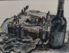 Donald M Howath (local 20th/21st century) two unframed still life studies, artists details verso,