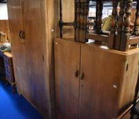 An early to mid 20th Century bleached walnut two piece bedroom suite