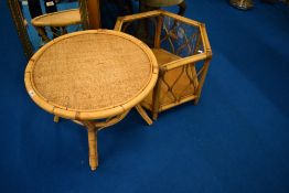 Two vintage wicker occasional tables