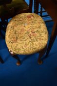 An early 20th Century Queen Anne Style kidney shaped dressing table stool