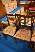 A pair of Victorian cane seated bedroom chairs