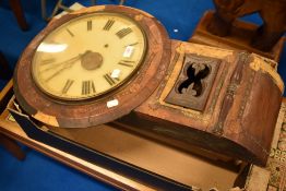 A 19th Century continental style wall clock (af)