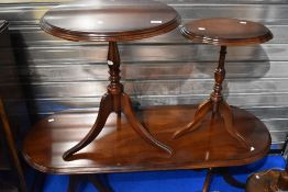 Three reproduction mahogany occasional tables