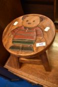 A decorative stool, with teddy bear design