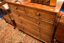 A Victorian mahogany chest of two over three drawers, width approx. 111cm