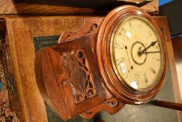 A 19th Century mahogany cased wall clock dial worn, name for W J Hird, Ambleside
