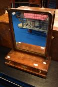 A Regency style mahogany toilet mirror on drawer base