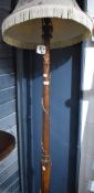 A traditional stained frame standard lamp