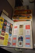 Three books of design and advertising interest containing vintage packaging labels, advertisements