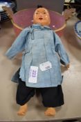 An early 20th century Door of Hope Mission doll, Chinese circa 1920, the finely carved wooden head