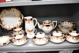 An early 20th century Burgess Brothers Imari pattern part tea service.
