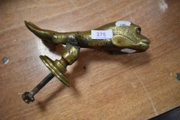 A 19th century large cast bronze door knocker in the form of a mythical sea monster.