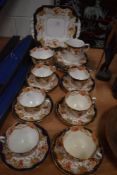 An early 20th century Crown Bone China 3580 pattern part tea service.