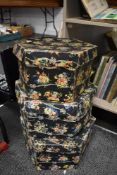 A set of early 20th century graduated hat boxes.