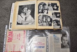 A collection of Ivor Novello interest ephemera including a scrap book, programmes and signatures.