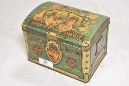 An early 20th century German biscuit tin for the coronation 26h June 1902.