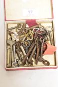 A selection of vintage furniture and door keys.