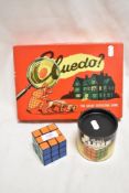 A genuine vintage Rubik's Cube with box and a Waddingtons Cluedo board game.