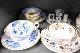 Three Victorian porcelain tea cup and saucers sets including Grainger Worcester also a German