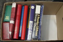 BOX OF UNUSED STAMP ALBUMS, COVER ALBUMS, LEAVES - VARIOUS MAKES, SG HAGNER ETC Box with half a